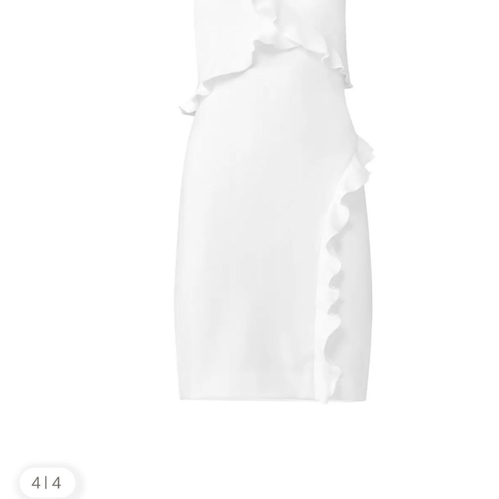 Elegant White Ruffle Dress